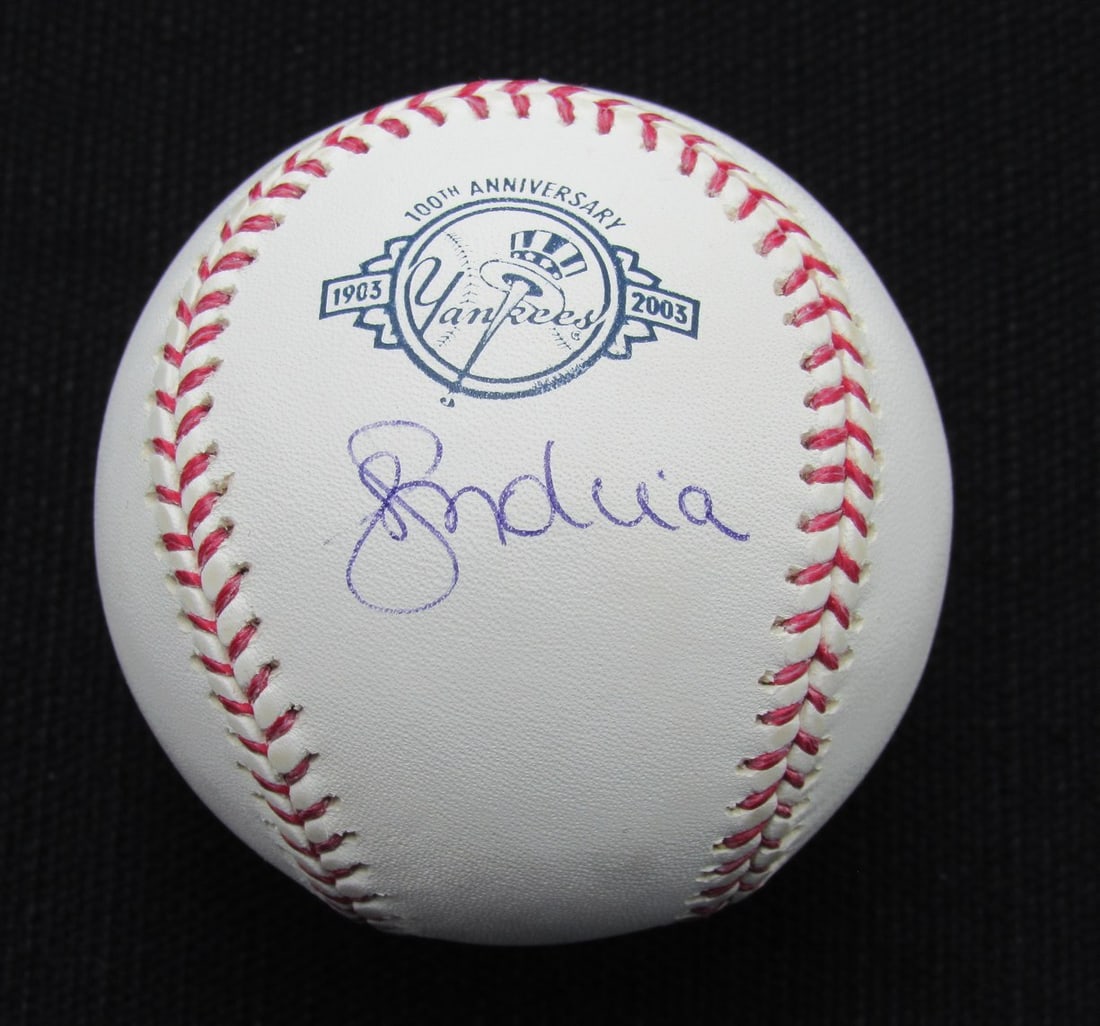 Jose Molina Signed/ Auto Yankees 100th OML Baseball JSA 186764: Jose Molina Signed/ Auto Yankees 100th OML Baseball JSA 186764 Signed by Orlando Hernandez, the 100th OML Baseball commemorates the New York Yankees' rich history. This officially licensed baseball