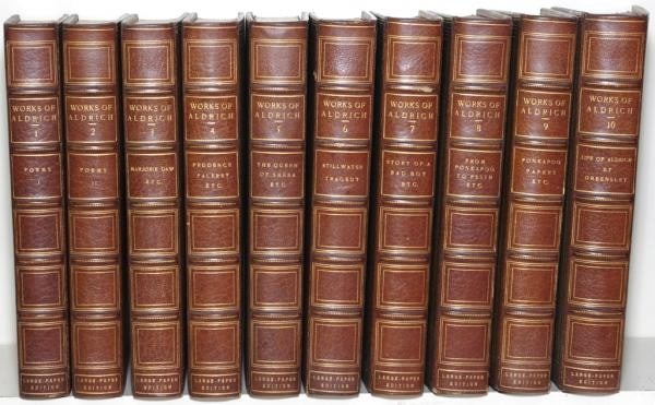 The Writings of Thomas Bailey Aldrich 10 Vol Set 1897 Signed Limited Ed Leather (1 of 6)
