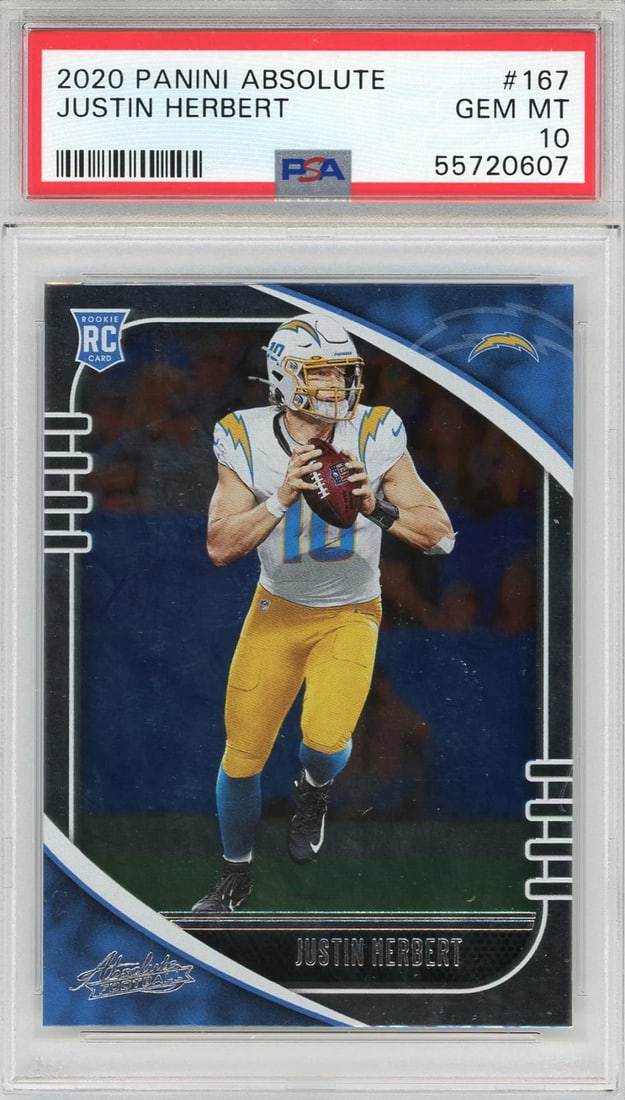 Justin Herbert 2020 Panini Absolute Rookie Card #167 (PSA) (1 of 2)