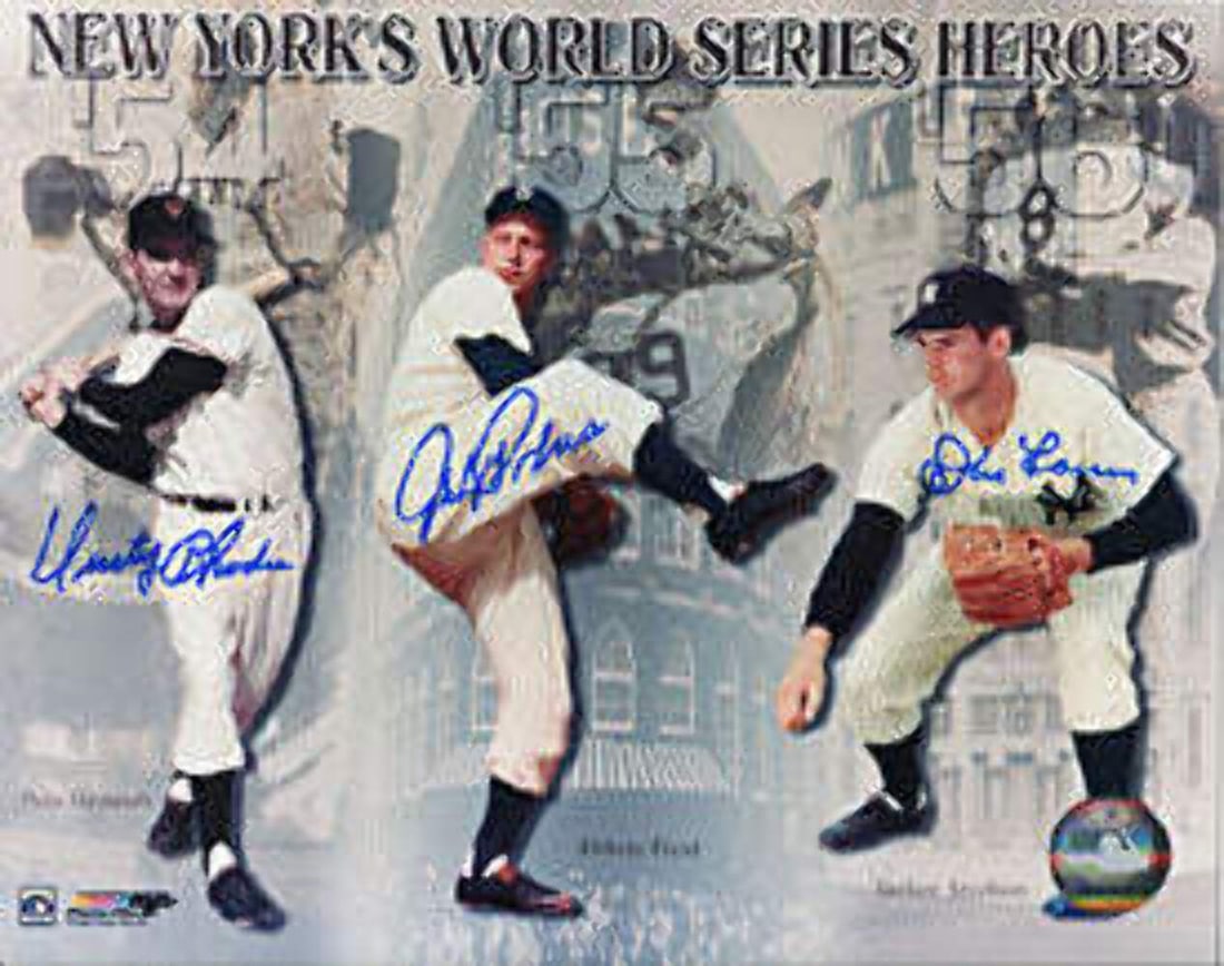 New York's World Series Heroes Autographed/ Signed 8x10 Photo: New York's World Series Heroes Autographed/ Signed 8x10 Photo Signed by the heroes of New York's World Series, this 8x10 photo captures the spirit of championship baseball. Packed and shipped from