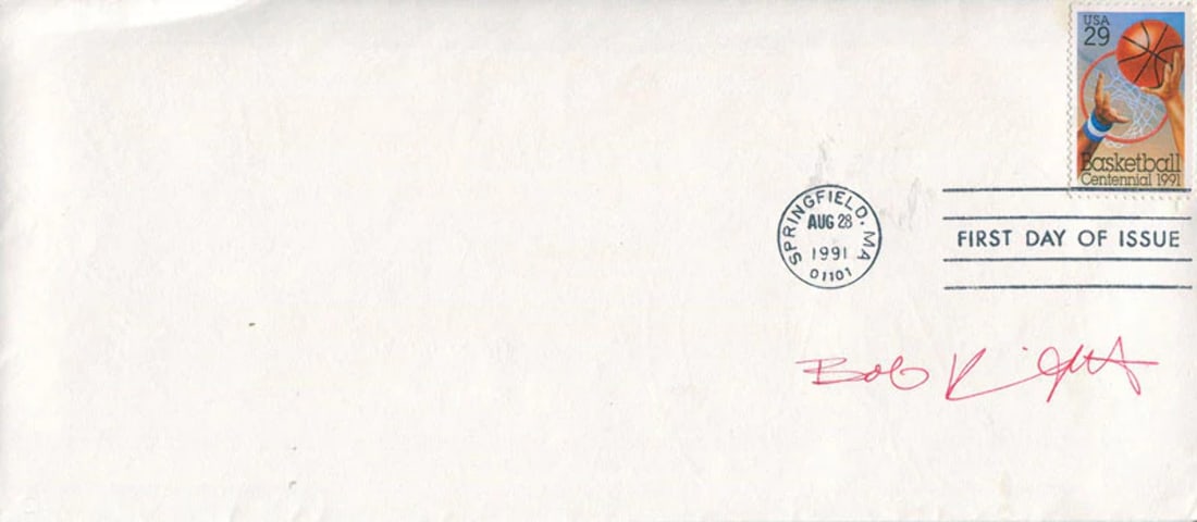 Knight Bobby 1991 Autographed First Day Issue Cache (1 of 1)