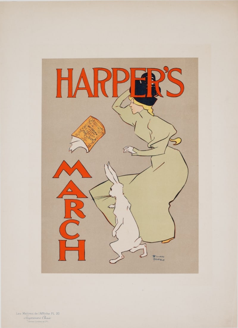 Les Maitres De L Affiche Plate 20 Penfield Harpers March Lithograph On Linen: Les Maitres De L Affiche Plate 20 Penfield Harpers March Lithograph On Linen Item Specifics: Artist: Penfield Unit Of Sale: Single Piece Size: Small Color: Gray Date Of Creation: 1897 Material: Paper 