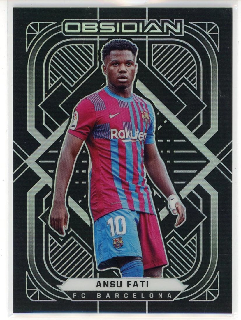 Panini Obsidian Soccer Card #32 Ansu Fati: Panini Obsidian Soccer Card #32 Ansu Fati Item Specifics: Brand: Panini Ansu Fati 2021-22 Panini Obsidian Soccer Card #32 Numbered99 out of 105. Product Disclaimer: Not affiliated with any team or