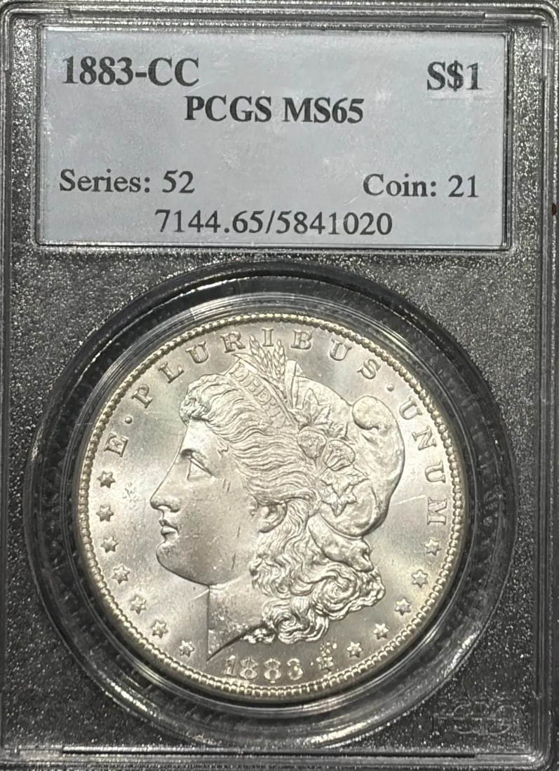 1883-CC MORGAN DOLLAR PCGS MS65 PQ - LOOKS NICER: 1883-CC MORGAN DOLLAR PCGS MS65 PQ - LOOKS NICER Item Specifics: Certification: PCGS Composition: Silver Grade: MS 65 Year: 1883 Circulated/Uncirculated: Uncirculated Mint Location: Carson City