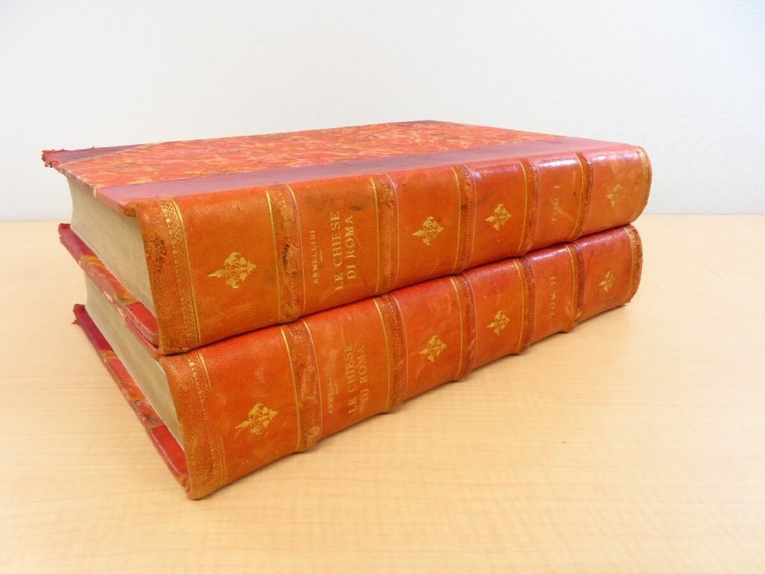 Armellini Le chiese di Roma dal secolo IV al XIX 1st Ed 2 Vol Set 1942 Leather (1 of 10)
