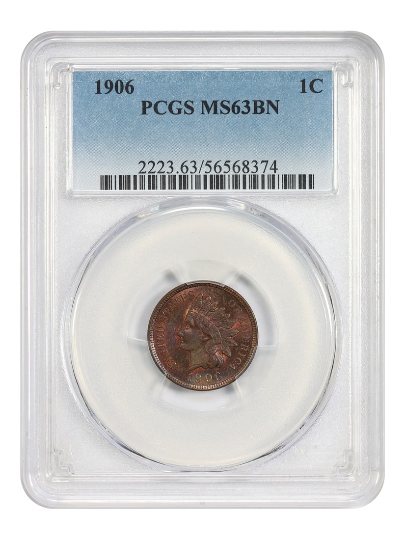 PCGS MS63BN 1C Indian Cent 1906 (1 of 4)