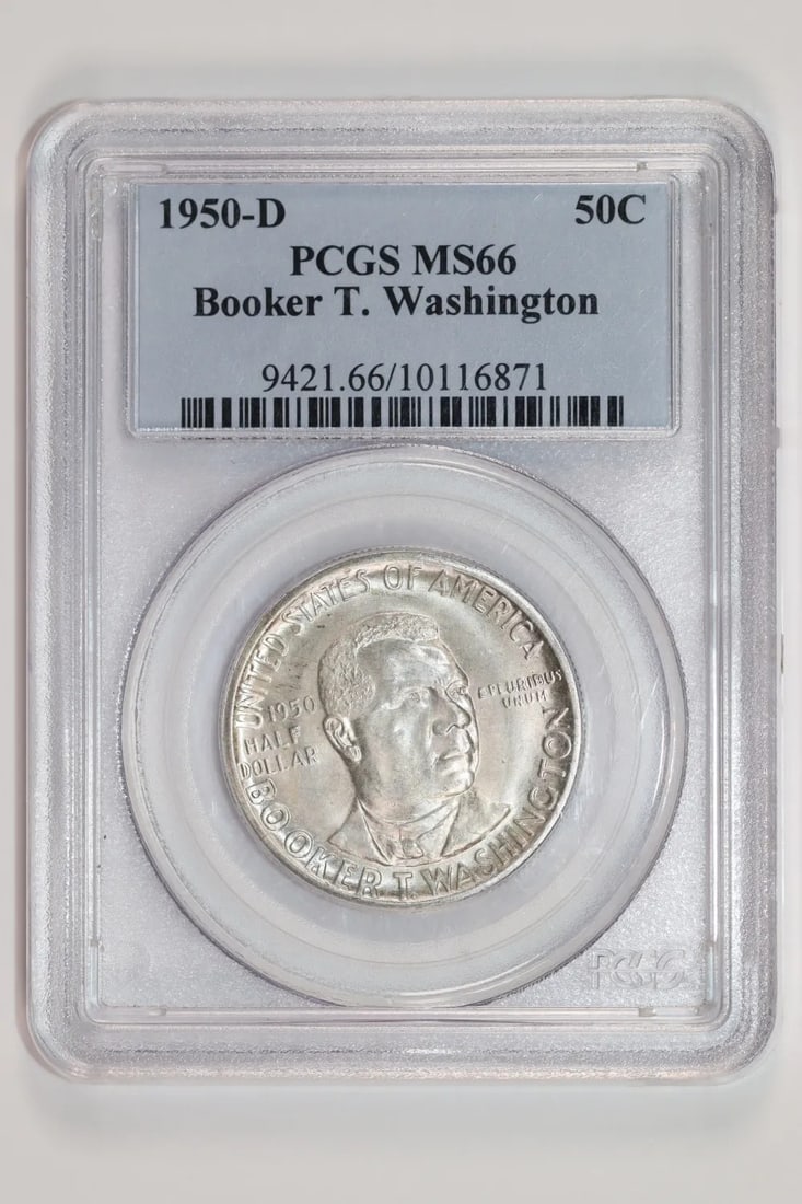 BOOKER T WASHINGTON HALF DOLLAR 1950 COMMEMORATIVE PCGS MS66 ORIGINAL (1 of 2)