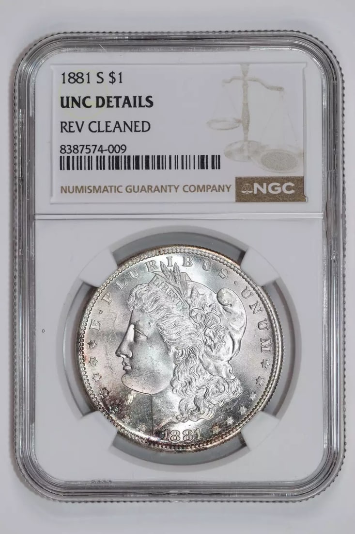 1881-S MORGAN DOLLAR NGC UNC DETAILS - LOOKS 64/ 65 (1 of 2)