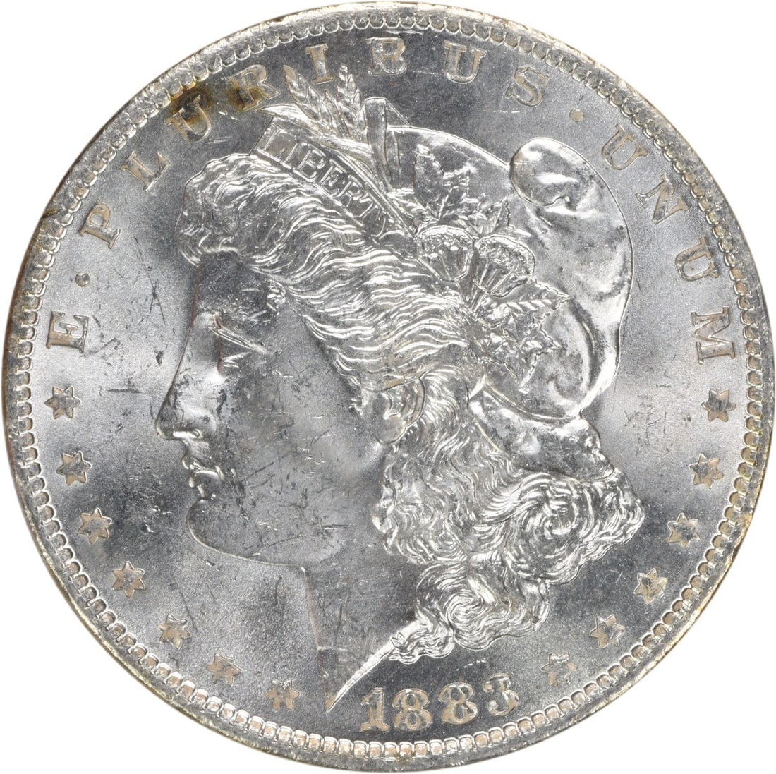 Morgan Silver Dollar Choice BU Uncertified 1883 O: Morgan Silver Dollar Choice BU Uncertified 1883 O Choice BU Uncertified 1883 O Morgan Silver Dollar features an attractive design with Lady Liberty on the obverse and an eagle on the reverse. This