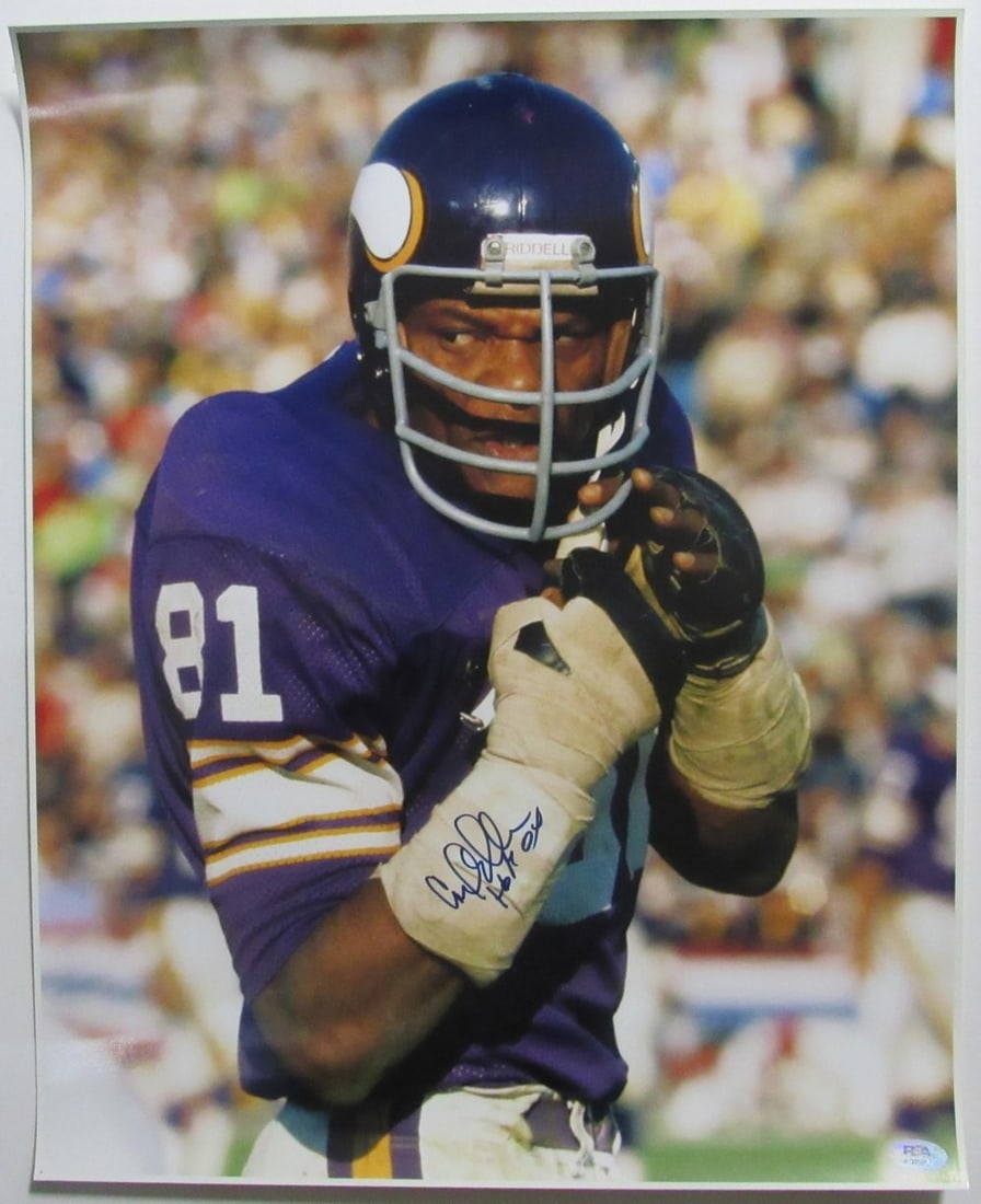 Carl Eller HOF Signed/ Inscribed 16x20 Photo Minnesota Vikings PSA/ DNA 205678: Carl Eller HOF Signed/ Inscribed 16x20 Photo Minnesota Vikings PSA/ DNA 205678 Carl Eller, a legendary defensive end for the Minnesota Vikings, has signed and inscribed this 16x20 photo. The item