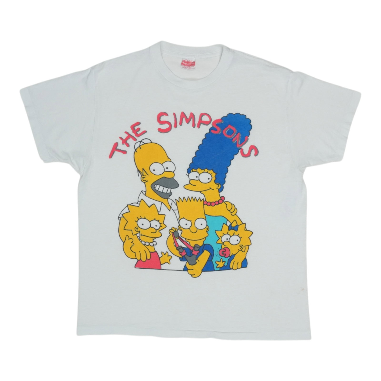 1990s The Simpsons Shirt: 1990s The Simpsons Shirt The Simpsons shirt from the 1990s features a classic white design with no back graphics, making it a simple yet iconic piece. Measuring 20 inches in both pit-to-pit and