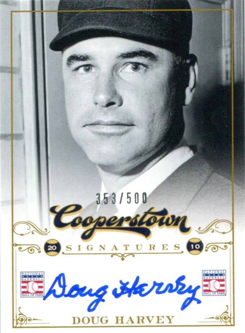 Doug Harvey Autographed 2012 Panini Cooperstown Card: Doug Harvey Autographed 2012 Panini Cooperstown Card Item Specifics: Brand: Panini Doug Harvey Autographed 2012 Panini Cooperstown Card Signed in blue sharpie across the front of the card