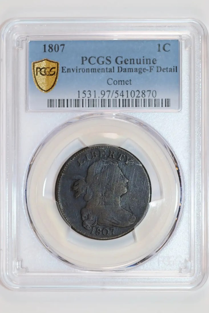 DRAPED BUST COMET PCGS LARGE FINE DETAILS - 2