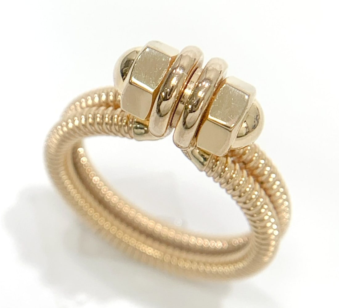 Cartier Ecrou de Cartier 18k Yellow Gold 2 Row Ring Size55 US7.25 11.5g W Box: Cartier Ecrou de Cartier 18k Yellow Gold 2 Row Ring Size55 US7.25 11.5g W Box Item Specifics: Shape: Round Occasion: Anniversary Birthday Christening Christmas Engagement Graduation Mother"s Day Valen