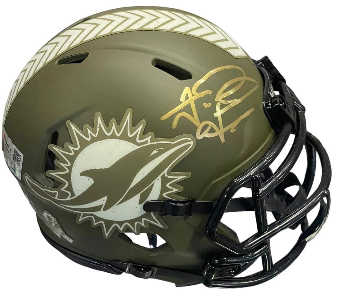 Soldiers Salute Tua Autographed Dolphins Mini Helmet (1 of 1)