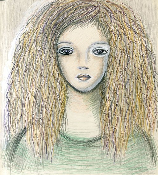 Rune Naito Melissa Sue Anderson Watercolor Pencil Art Original Drawing (1 of 2)