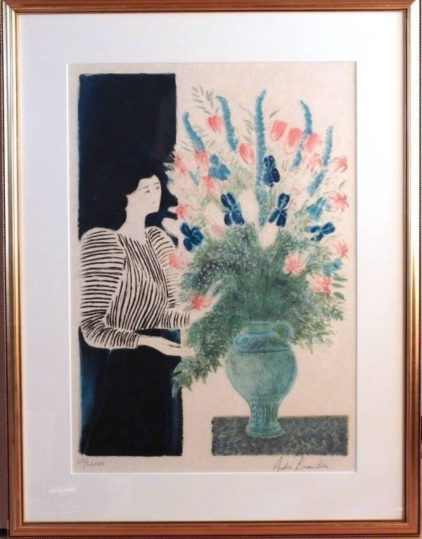 Signed Andre Brasilier Lithograph LIV CLXXV Framed Yellow Box Numbered With Bag: Signed Andre Brasilier Lithograph LIV CLXXV Framed Yellow Box Numbered With Bag Item Specifics: Artist: Andre Brasilier Type: Print Theme: Woman Features: Numbered Framing: Framed Subject: Woman Produ
