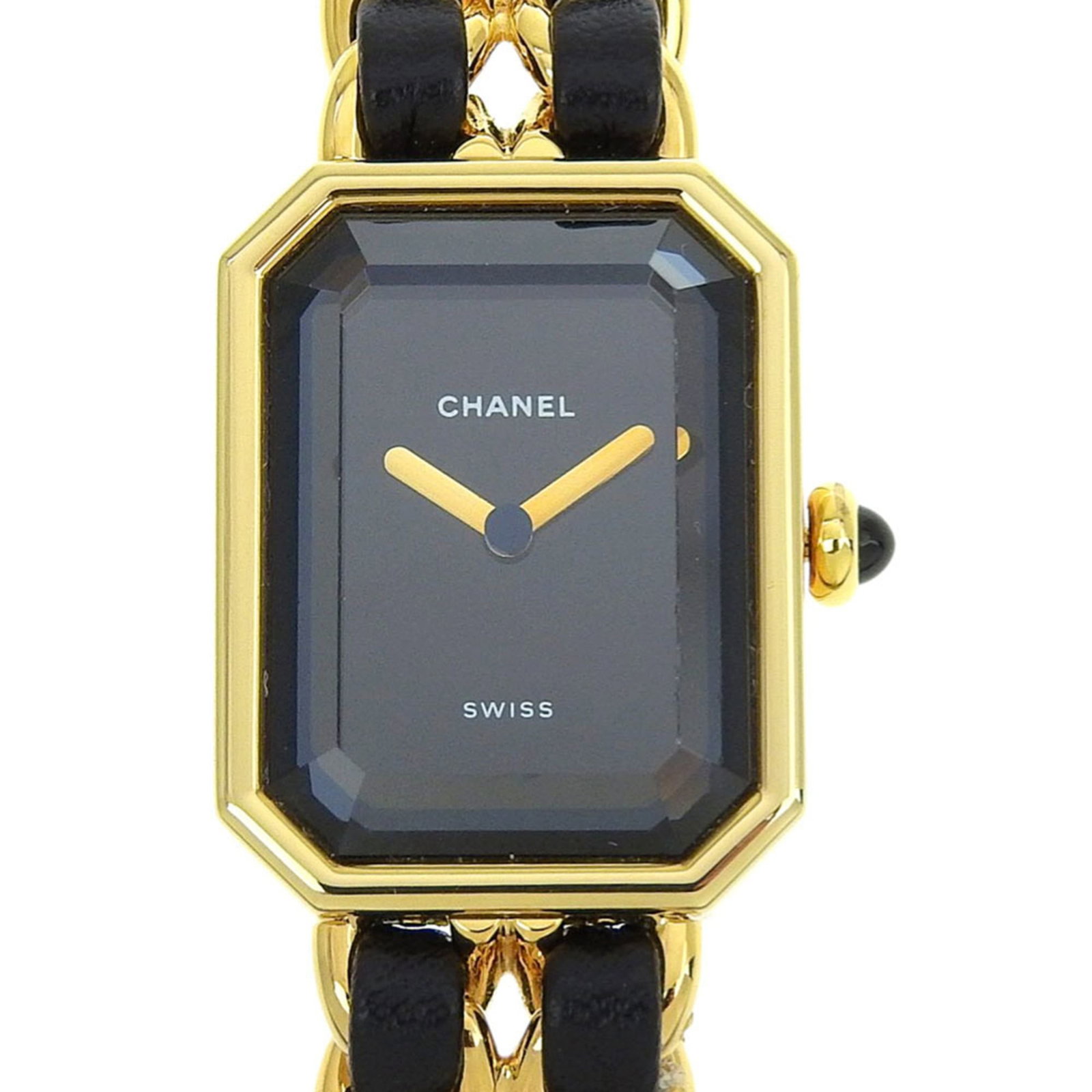 Chanel Wristwatch: Chanel Wristwatch The Chanel wristwatch boasts an elegant black leather band and analog display, making it a stylish accessory for everyday wear. With its classic design and durable construction,