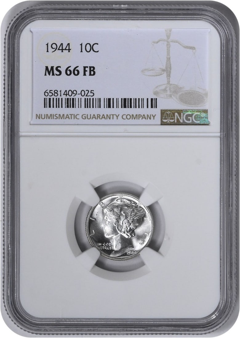 MS66FB Mercury Silver Dime 1944 (1 of 1)