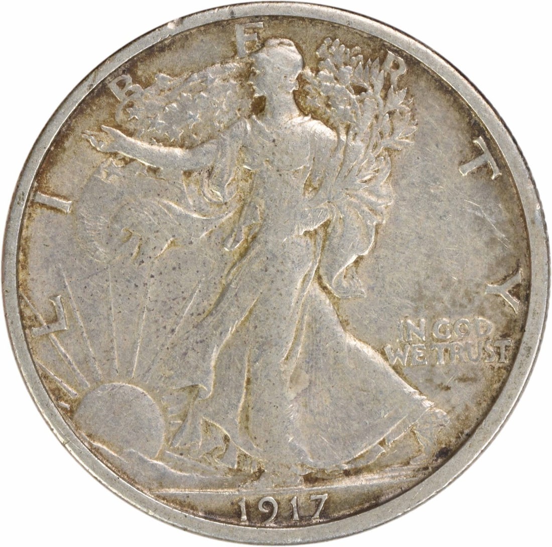 1917-S Walking Liberty Silver Half Dollar Reverse EF Uncertified: 1917-S Walking Liberty Silver Half Dollar Reverse EF Uncertified The 1917-S Walking Liberty Silver Half Dollar Reverse boasts an EF Uncertified condition, showcasing its circulated state with minor