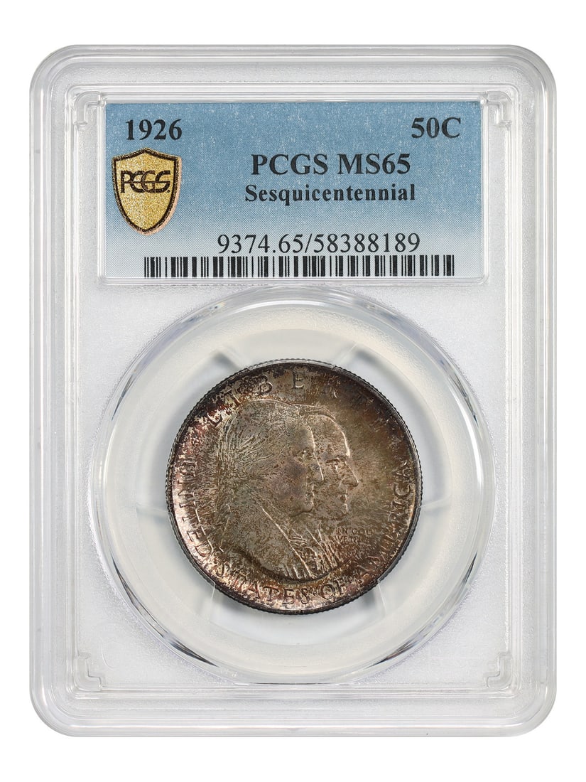1926 50C Sesquicentennial PCGS MS65 - Classic Silver Commemorative: 1926 50C Sesquicentennial PCGS MS65 - Classic Silver Commemorative The 1926 50C Sesquicentennial coin boasts an impressive MS65 grade, showcasing exceptional detail and luster. Certified by PCGS as