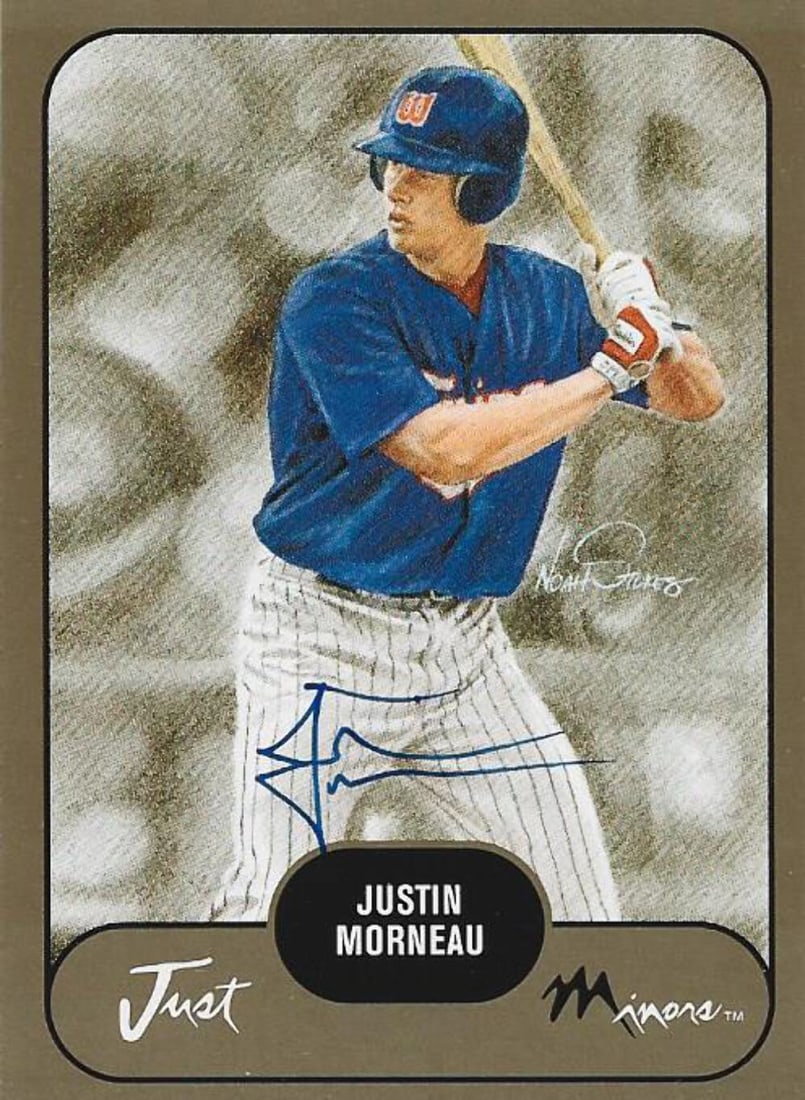 Justin Morneau Autographed Just Card #181/ 300: Justin Morneau Autographed Just Card #181/ 300 Justin Morneau's autograph on Just Card #181/300 stands out as a unique collectible, bearing the signature of the former MLB player. This limited
