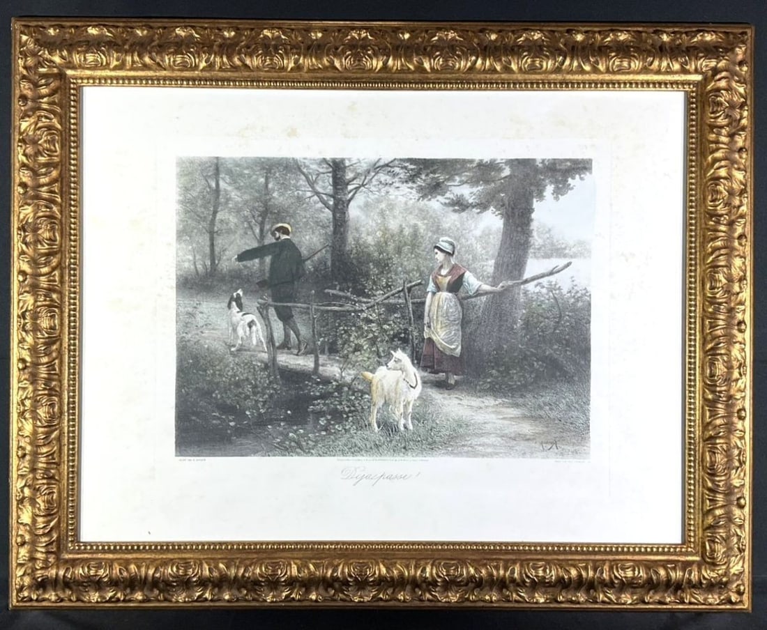 Paul-Armand Girardet Antique Engraving Hunting Scene Hand Colored French 19th: Paul-Armand Girardet Antique Engraving Hunting Scene Hand Colored French 19th Item Specifics: Artist: Paul-Armand Girardet Signed By: Antoni Clave Image Orientation: Landscape Size: Medium Material: P