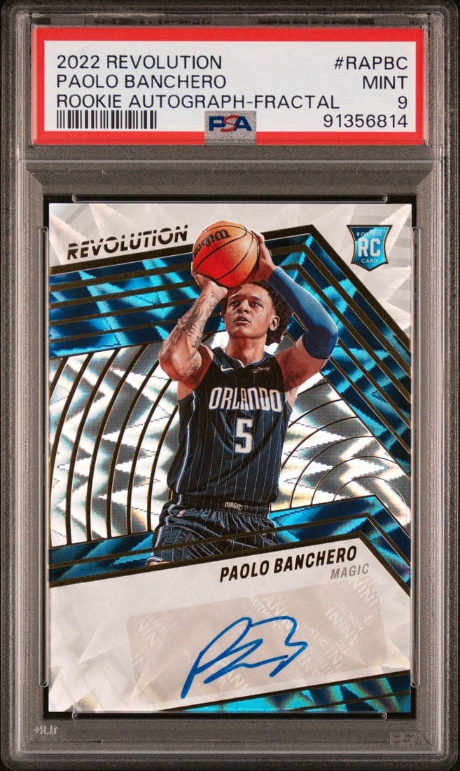 2022 PANINI REVOLUTION PAOLO BANCHERO #RAPBC FRACTAL ROOKIE AUTO/ 100 PSA 9 (1 of 3)