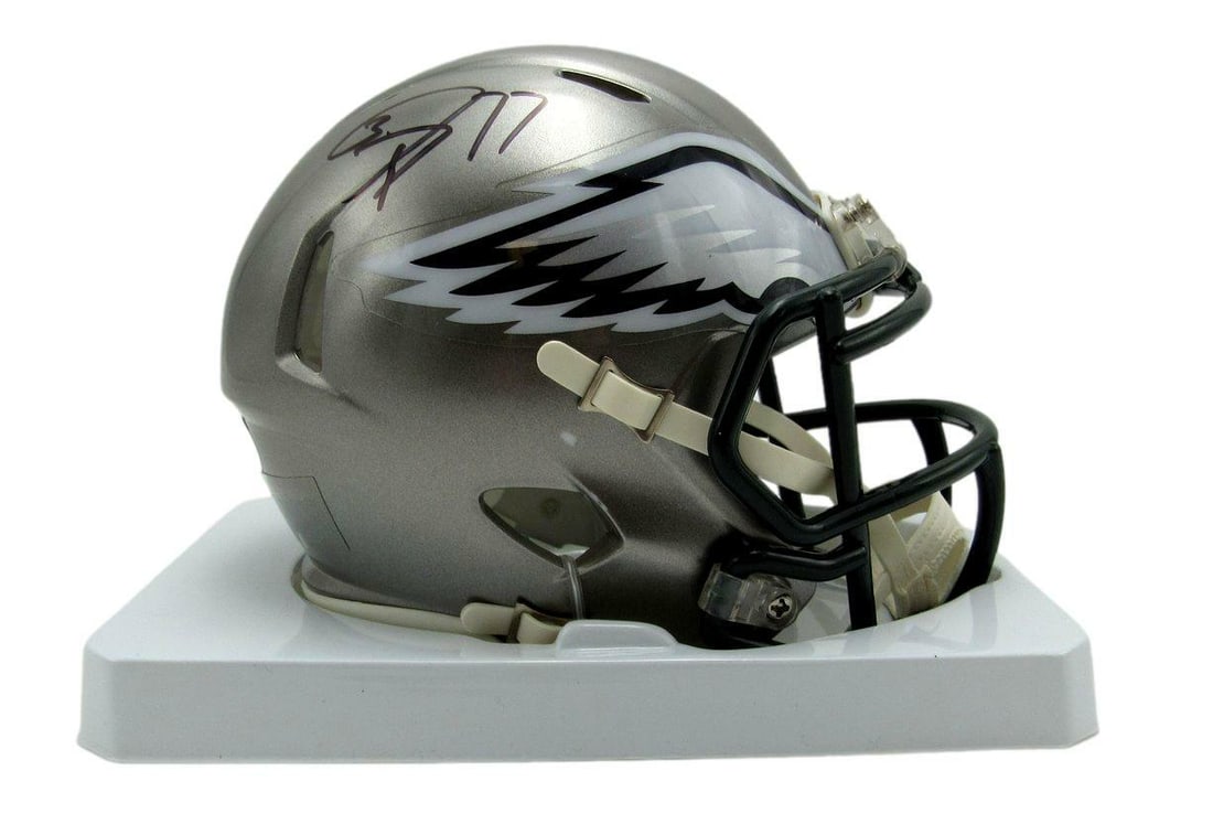 Signed Jason Peters Eagles Football Helmet Mini JSA 167009 (1 of 3)