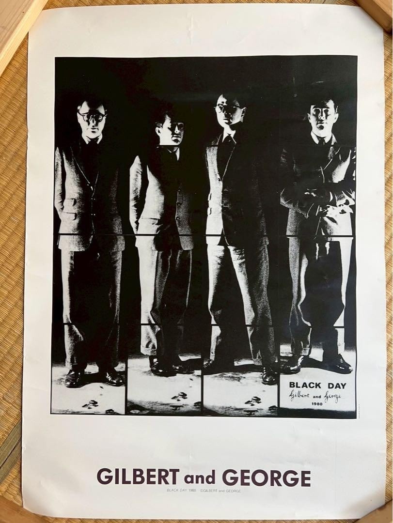 Rare vintage black day exhibition poster by gilbert george 1980 1997: Rare vintage black day exhibition poster by gilbert george 1980 1997 Item Specifics: Artist: Gilbert & George Unit Of Sale: Single Piece Image Orientation: Portrait Signed: No Size: Large Material: Pa
