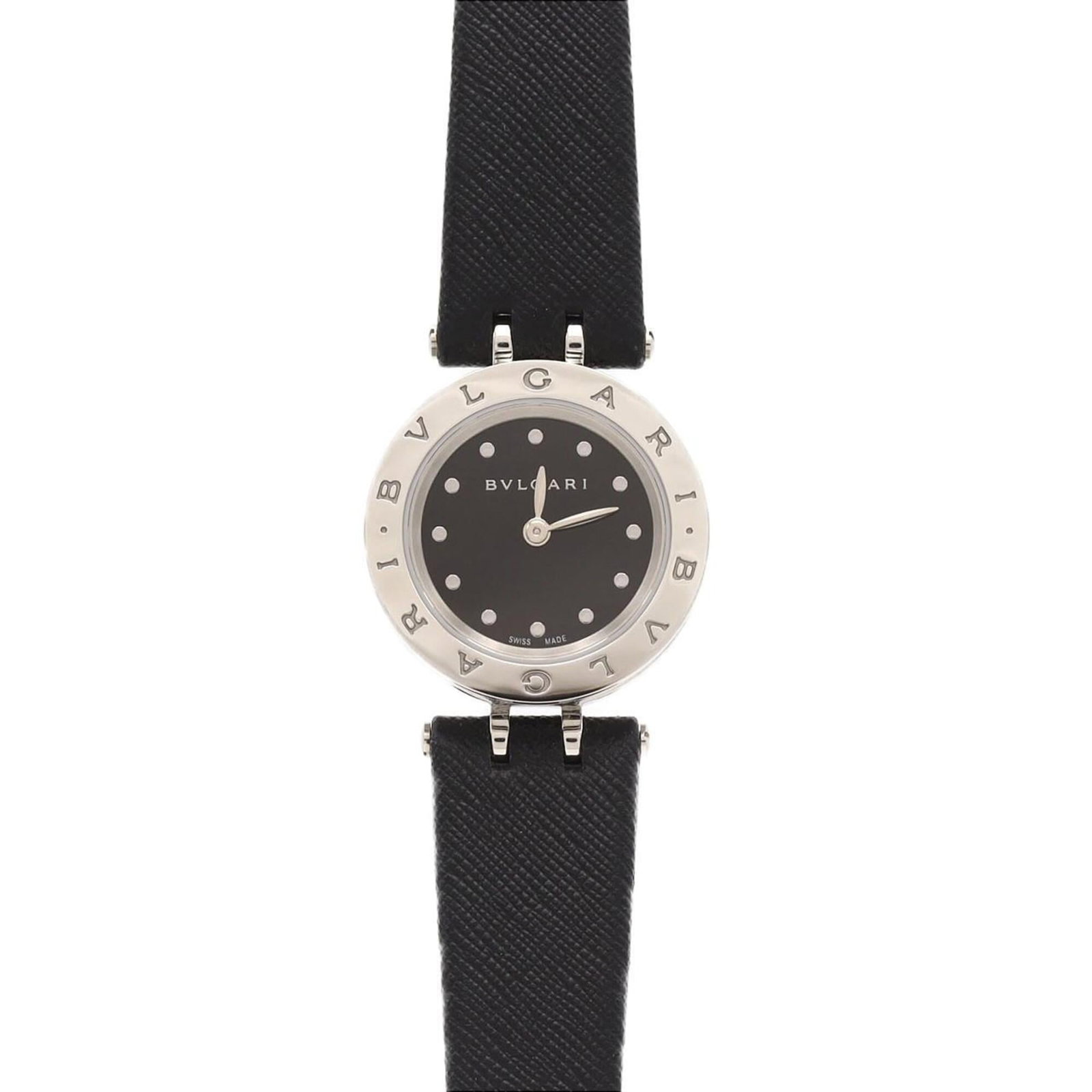 Bvlgari Wristwatch: Bvlgari Wristwatch Stainless steel case provides a sleek and modern look, while the black dial adds a touch of sophistication. This Bvlgari wristwatch features a diameter of 23mm, making it a stylish 