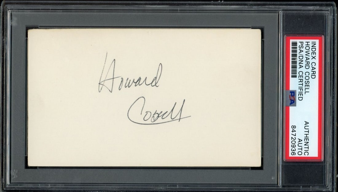 Howard Cosell Autographed 3x5 Index Card Sports Casting Legend PSA/ DNA (1 of 2)
