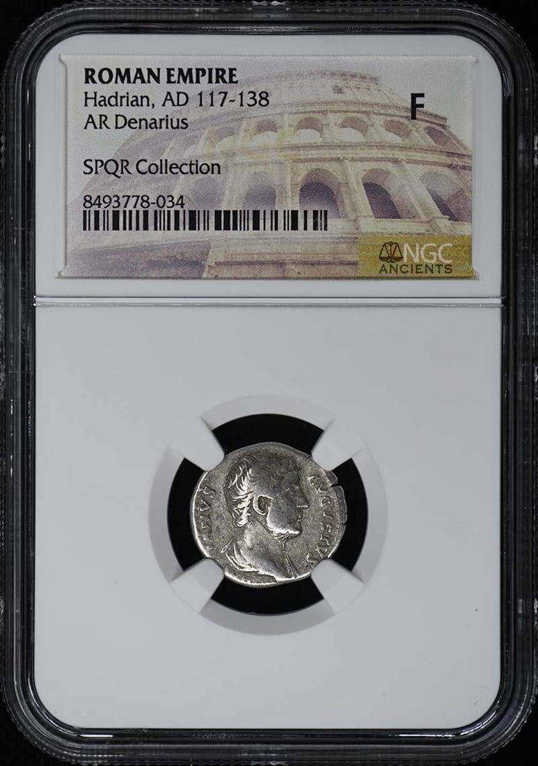 Hadrian, AD 117-138 ROMAN EMPIRE AR Denarius NGC F (1 of 2)