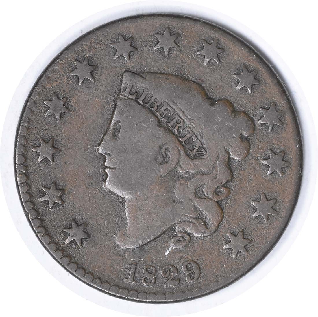 1829 Large Cent N-7 (Wheel Spoke) VG08 Uncertified (1 of 2)