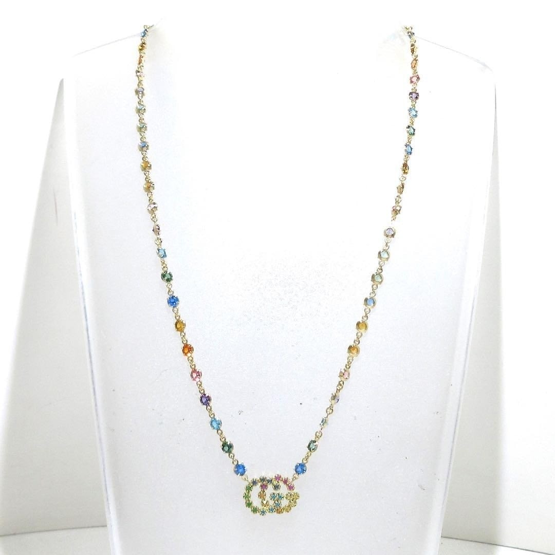 Yellow Gold Stone Double G Multicolored GG Necklace In Rare: Yellow Gold Stone Double G Multicolored GG Necklace In Rare Item Specifics: Brand: Gucci Type: Necklace Metal Purity: 18k Color: Yellow Gold Base Metal: Yellow Gold Style: Pendant Material: Metal Meta