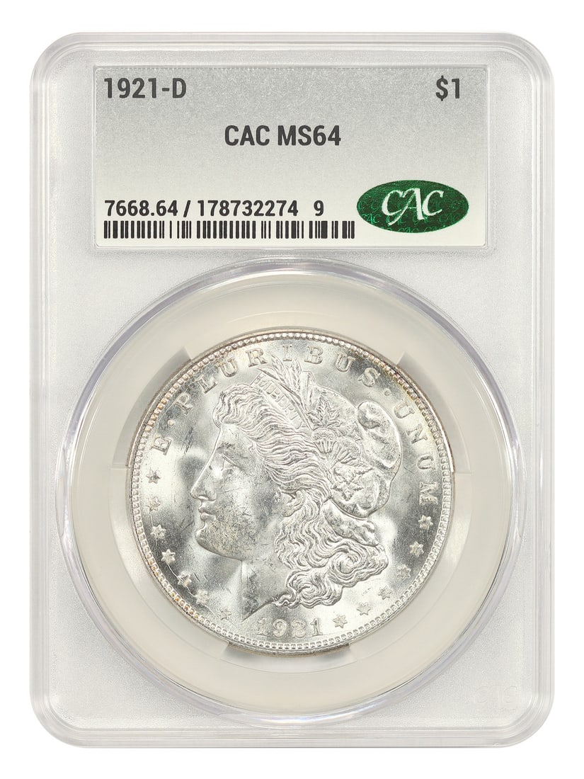 MS64 Morgan Dollar Final Year D-Mint 1921-1 CACG (1 of 4)
