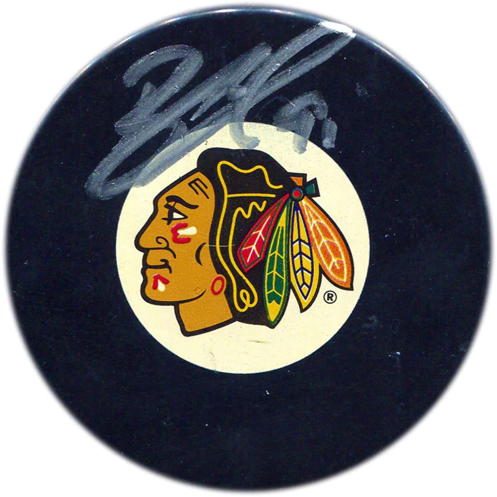 Richards Autographed Blackhawks Puck by Brad JSA (1 of 2)