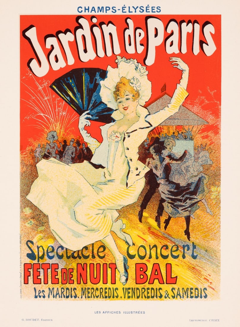 Chret Jardin De Paris Fte De Nuit Bal Original 1896 Chaix Lithograph (1 of 3)