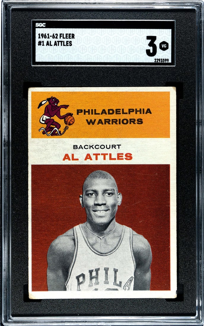 Al Attles 1961 Fleer #1 SGC 3: Al Attles 1961 Fleer #1 SGC 3 Al Attles' 1961 Fleer #1 is a highly sought-after baseball card, featuring the legendary player in his rookie season. Graded by SGC (Sportscard Guaranty) to a high level 