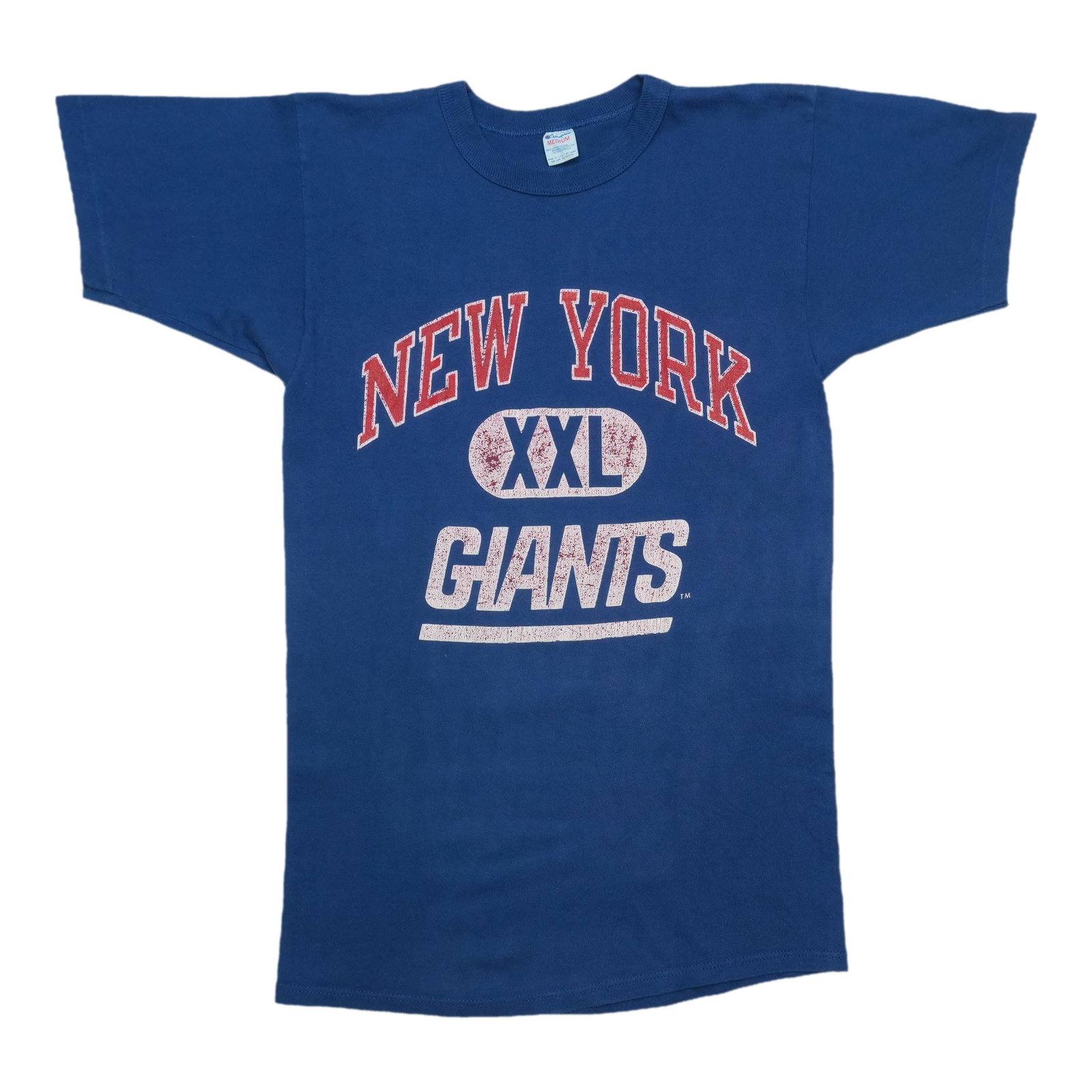Giants New York Champion Shirt: Giants New York Champion Shirt A true vintage gem, this 1980s New York Giants Champion Shirt boasts classic design with a timeless blue color. Made from high-quality 100% cotton, the shirt features a