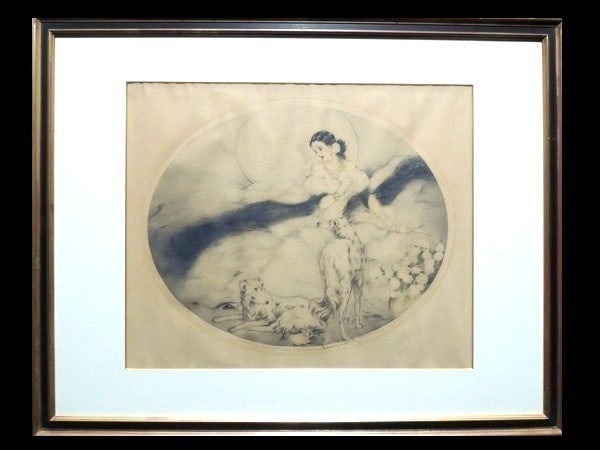LOUIS ICART Lady of the Camelias Etching 1927 Colored Drypoint Paris Antique (1 of 10)