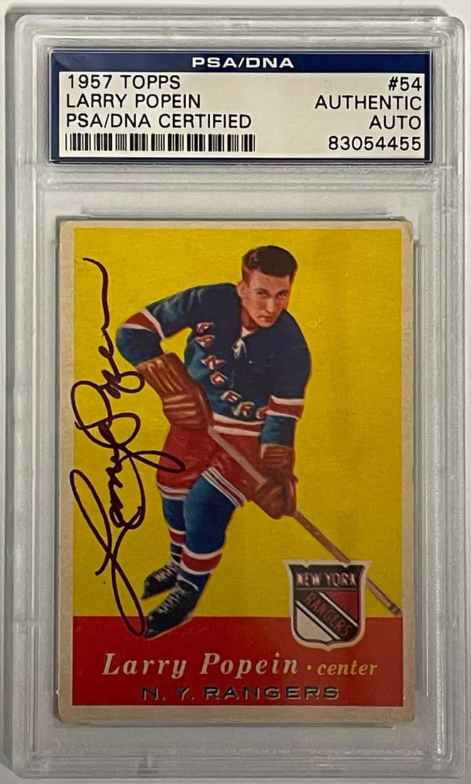 Larry Popein Autographed 1957-58 Topps Card #54 (PSA) (1 of 2)