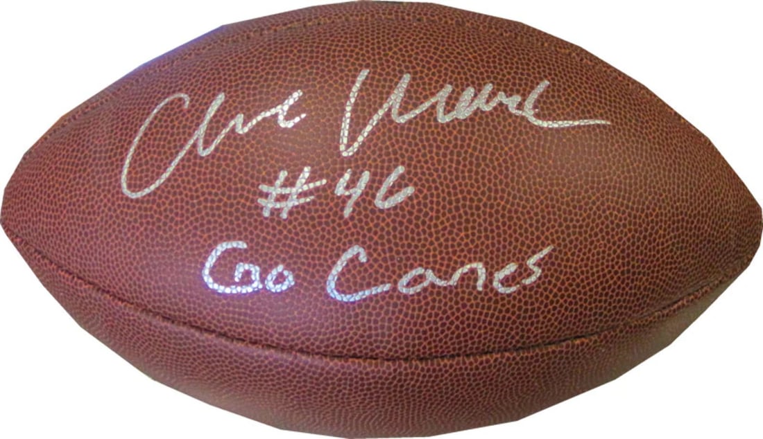 Clive Walford Go Canes Autographed Wilson NFL Football (JSA) (1 of 3)