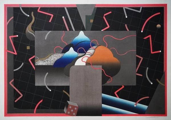 Akira Kurosaki Woodblock Print Midnight Arabesque Signed Ltd 50 1980 Abstract (1 of 7)