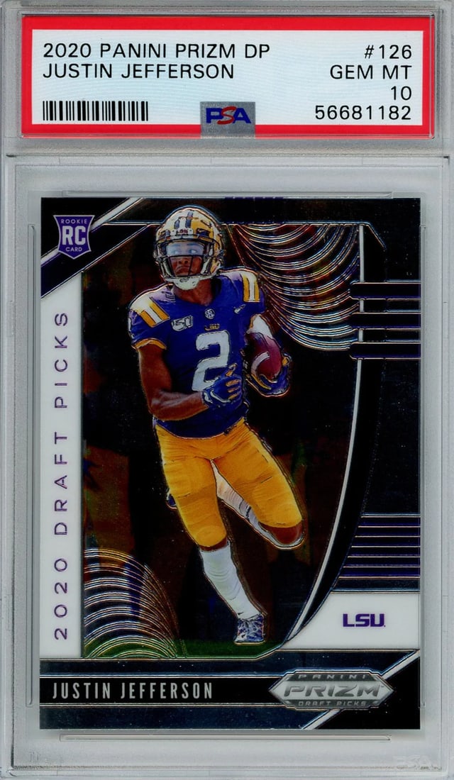 Justin Jefferson Panini Prizm DP Grade Card #126 (1 of 2)