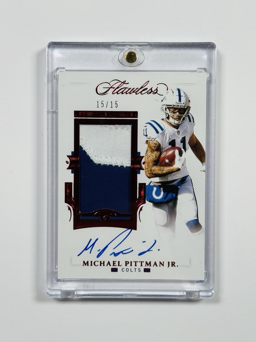FLAWLESS MICHAEL PITTMAN JR RUBY PATCH AUTO #PA-MPI 15 (1 of 2)