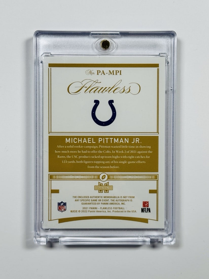 FLAWLESS MICHAEL PITTMAN JR RUBY PATCH AUTO #PA-MPI 15 - 2