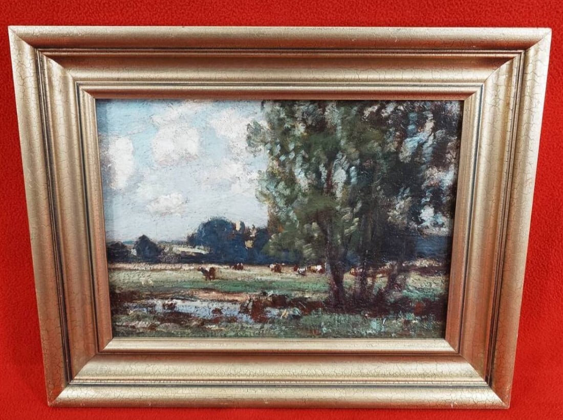Oil Painting of British Cattle in a Landscape by William Charles Rushton (1 of 10)