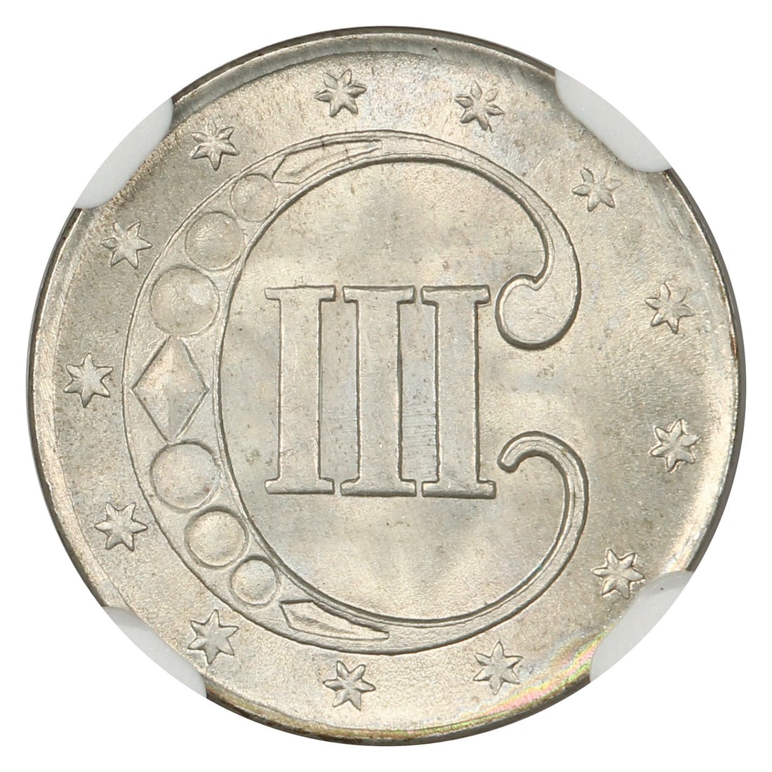 1852 3CS NGC MS67+ - Three Cent Silver - 4