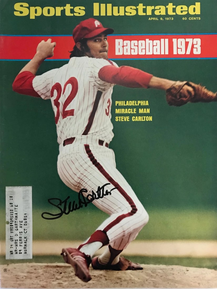Steve Carlton Signed Sports Illustrated - April 9 1973 (1 of 2)